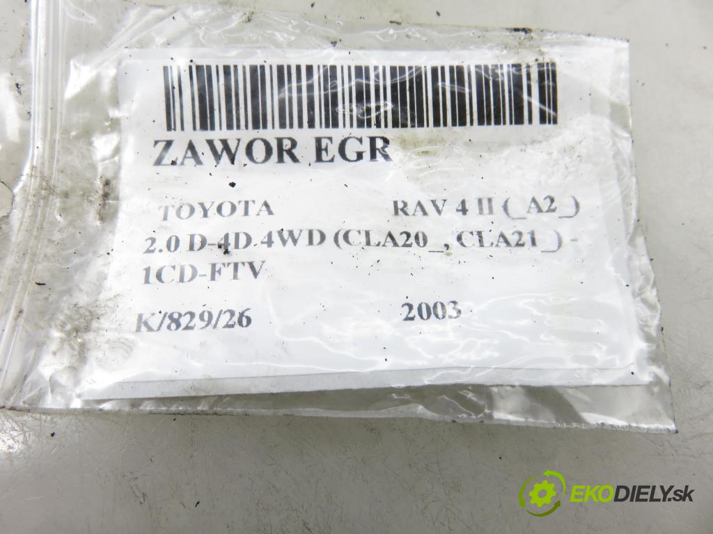 TOYOTA RAV 4 II (_A2_) SUV 2003 85,00 2.0 D-4D 4WD (CLA20_, CLA21_) - 1CD-FTV 1995,00 VENTIL: EGR 2562027080 ; 1350008090