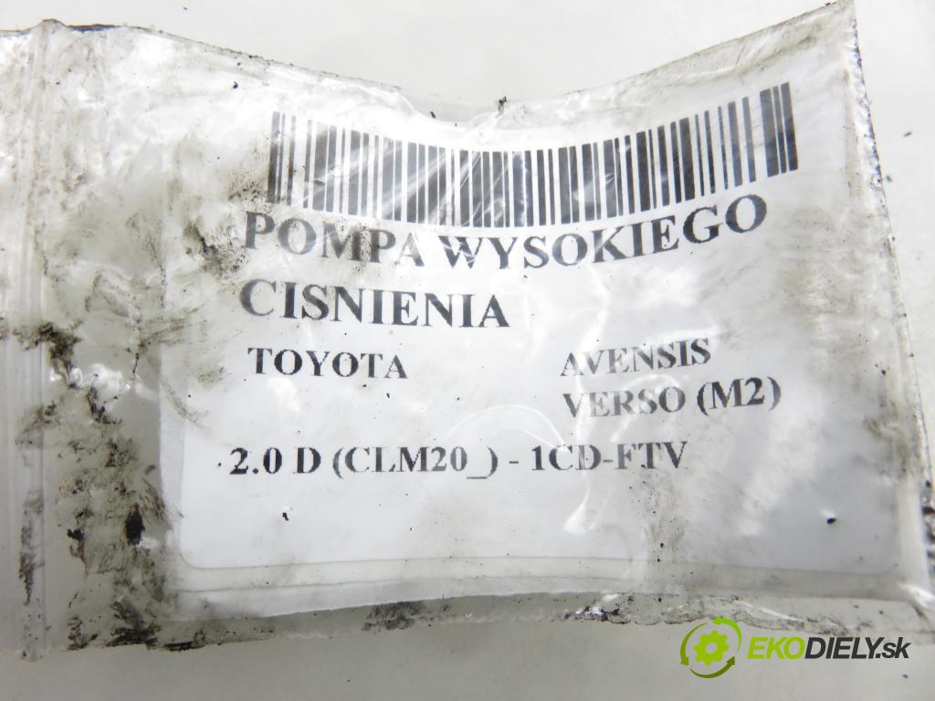 TOYOTA AVENSIS VERSO (_M2_) MINIVAN 2004 85,00 2.0 D (CLM20_) - 1CD-FTV 1995,00 pumpa vysokého TLAK: 2210027010 ; 09730000188