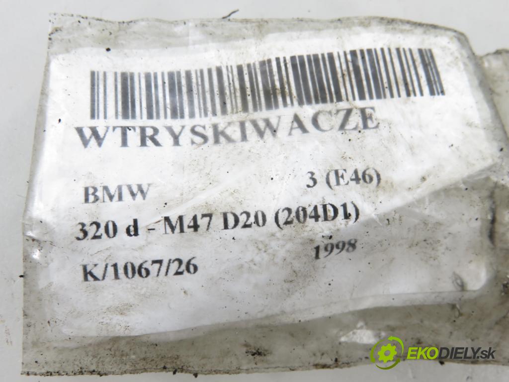 BMW 3 (E46) SEDAN 1998 100,00 320 d 136 - M47 D20 (204D1) 1951,00 vstřikovací ventily 0432191527 ; 0432191528 (Vstřikovací ventil)