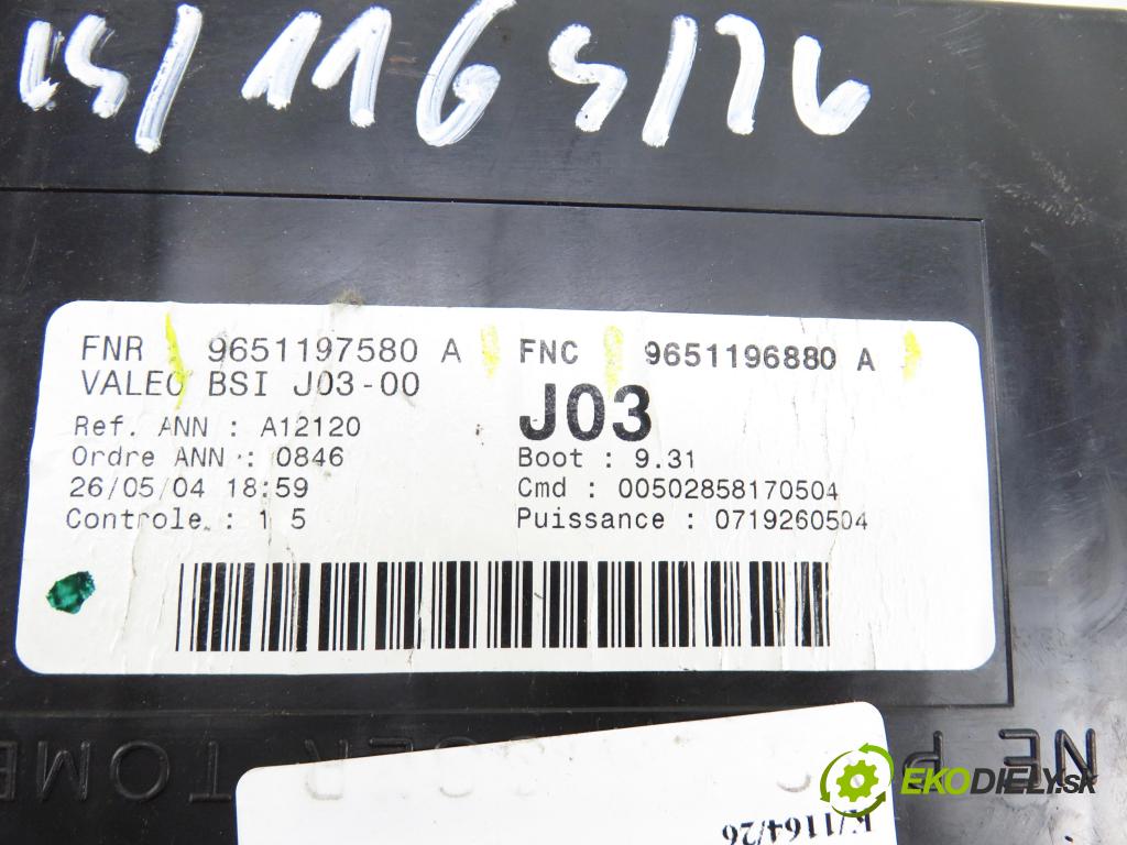 PEUGEOT 307 SW (3H) KOMBI 2003 80,00 1.6 HDI 110 - 9HZ (DV6TED4) 1560,00 MODUL BSI 9651196880A ; 9651197580A
