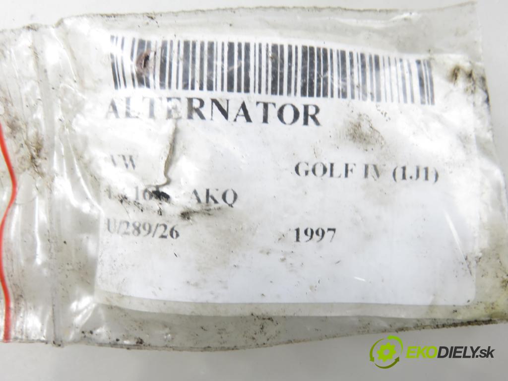 VW GOLF IV (1J1) HB 1997 55,00 1.4 16V 75 - AKQ 1390,00 Alternátor 037903025B ; 0123310037 (Alternátor)