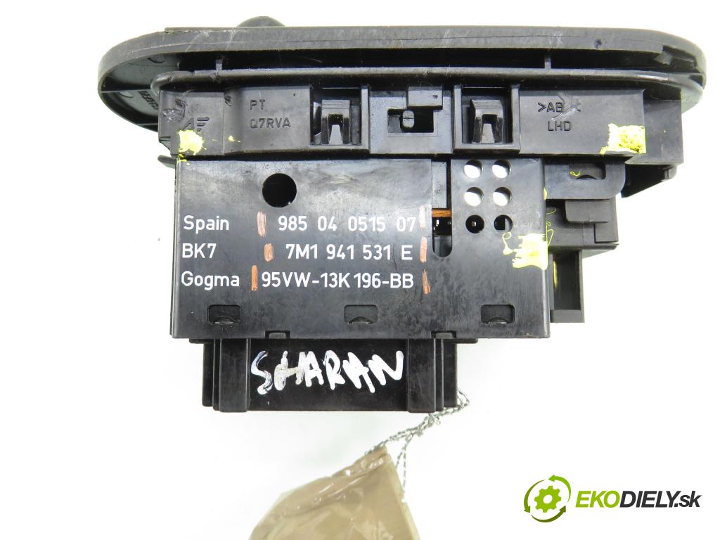 SEAT ALHAMBRA (7V8, 7V9) MINIVAN 1998 66,00 1.9 TDI 90 - AHU 1896,00 přepínač světla 7M1941531E ; 98504051507 ; 95VW13K196BB
