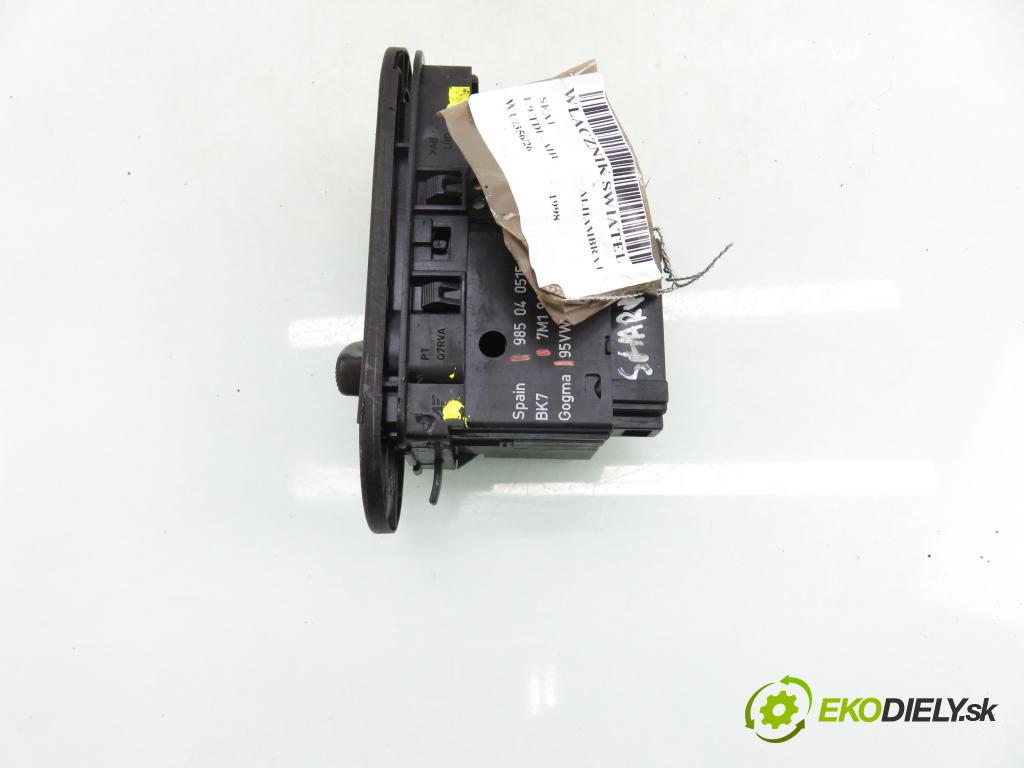 SEAT ALHAMBRA (7V8, 7V9) MINIVAN 1998 66,00 1.9 TDI 90 - AHU 1896,00 přepínač světla 7M1941531E ; 98504051507 ; 95VW13K196BB