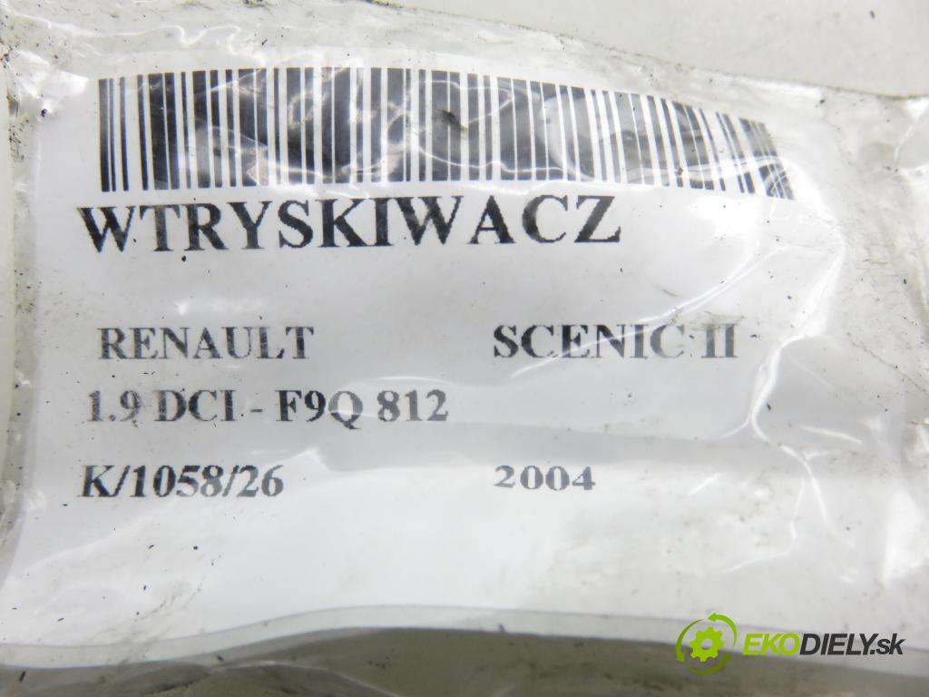 RENAULT SCENIC II (JM0/1_) MINIVAN 2004 88,00 1.9 DCI - F9Q 812 1870,00 vstřikovač 0445110146 ; 8200238528 (Vstřikovač paliva)