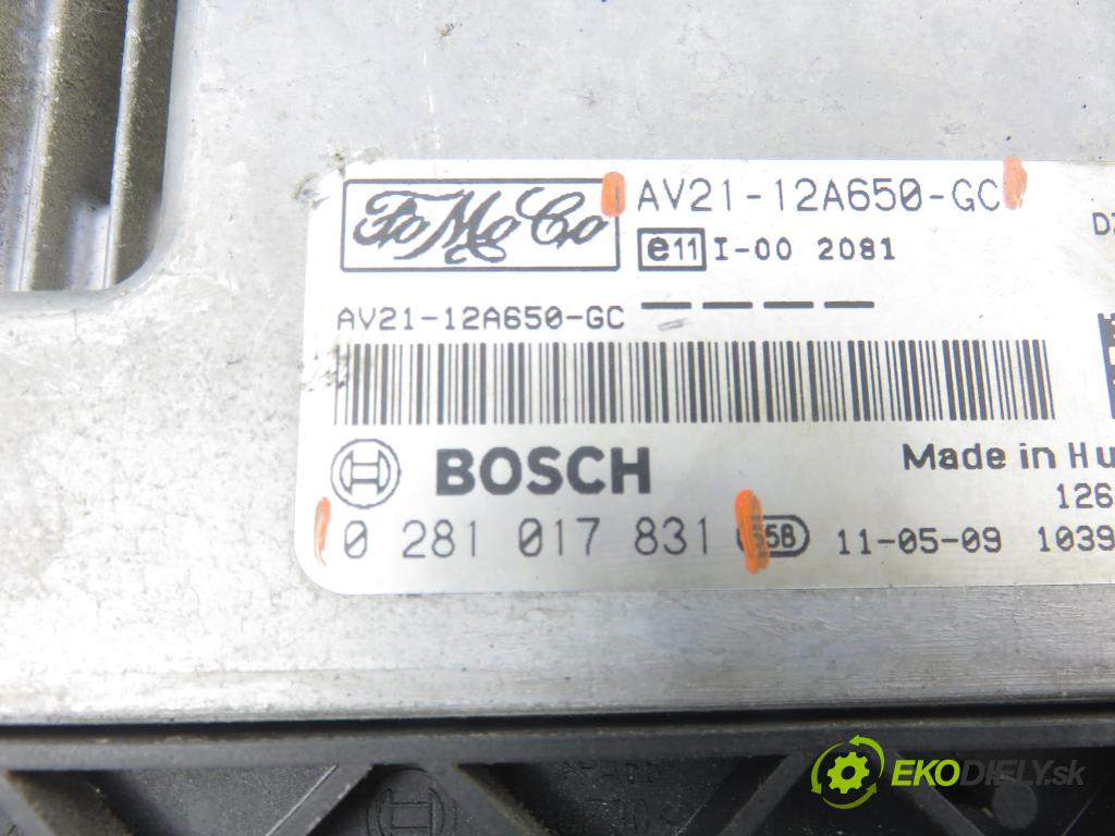 FORD FIESTA VI (CB1,CCN) HB 2011 51,00 1.4 TDCi - F6JD 1399,00 řídící jednotka motora AV2112A650GC ; 0281017831