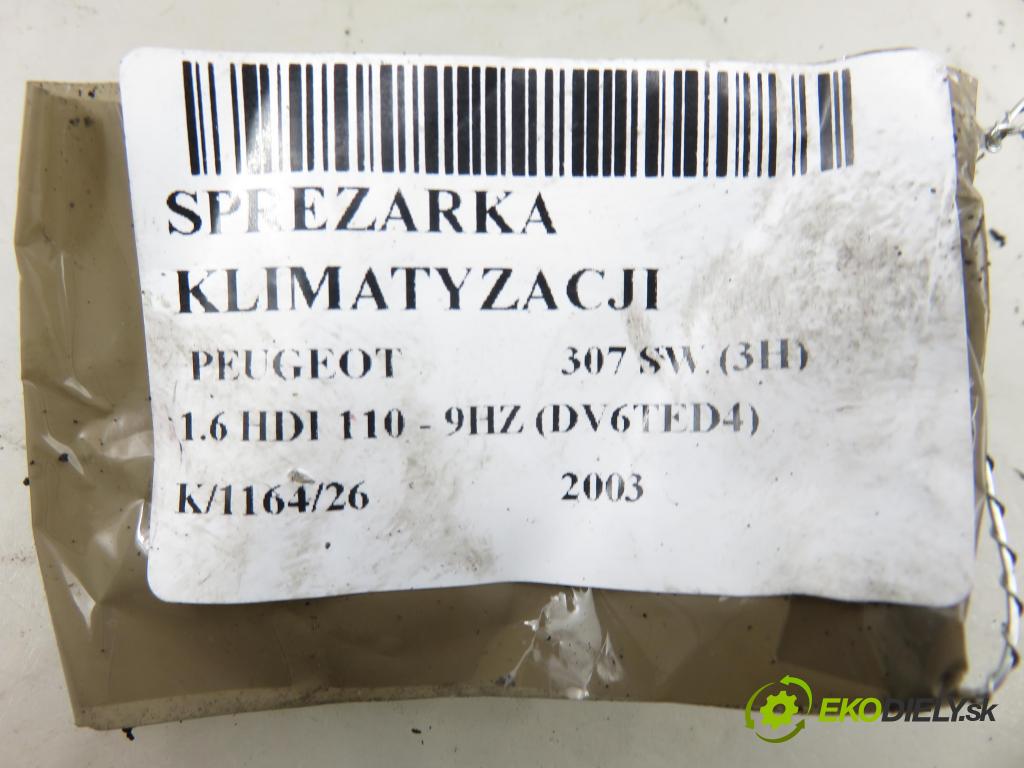 PEUGEOT 307 SW (3H) KOMBI 2003 80,00 1.6 HDI 110 - 9HZ (DV6TED4) 1560,00 KOMPRESOR: klimatizácie 9655191580 (Kompresor klimatizácie)