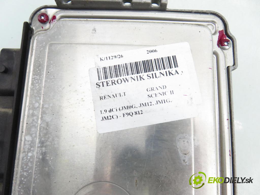 RENAULT GRAND SCENIC II (JM0/1_) HB 2006 88,00 1.9 dCi 120 - F9Q 812 1870,00 Riadiaca jednotka Motor 0281012589 ; 8200527725 ; 8200527756