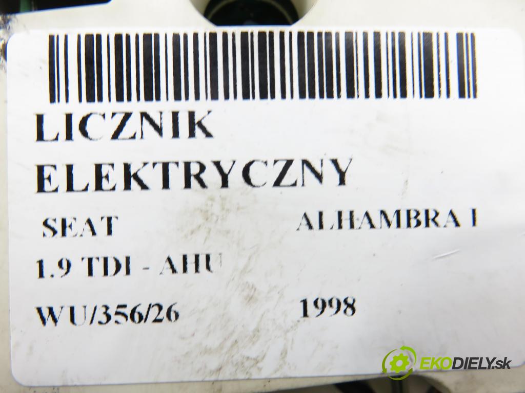 SEAT ALHAMBRA (7V8, 7V9) MINIVAN 1998 66,00 1.9 TDI 90 - AHU 1896,00 Prístrojovka elektrický 7M0920821H ; 96VW10849EK