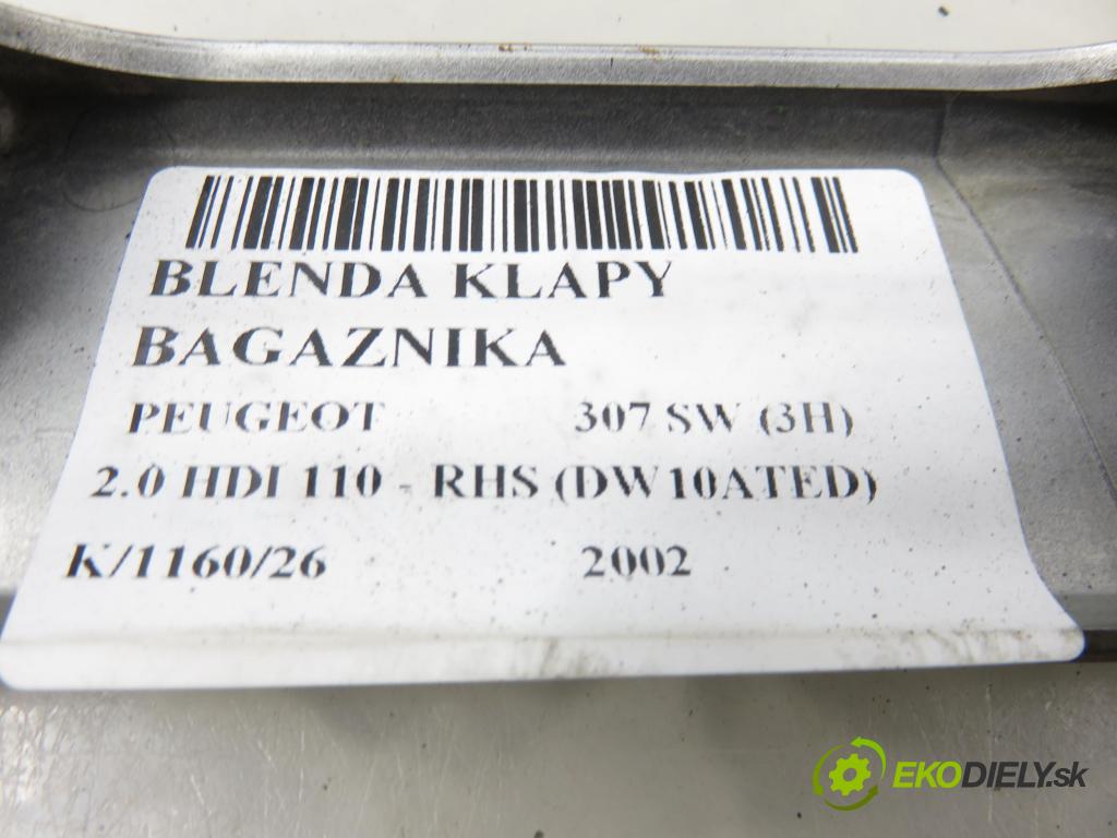 PEUGEOT 307 SW (3H) KOMBI 2002 79,00 2.0 HDI 110 - RHS (DW10ATED) 1997,00 Zadné čelo dverí kufor 9638615777 ; 9638615777D