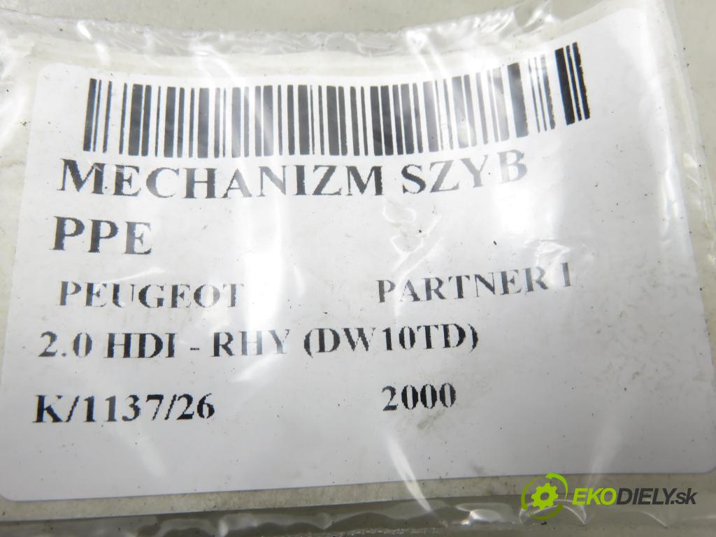 PEUGEOT PARTNER Combispace (5F) KOMBIVAN 2000 66,00 2.0 HDI - RHY (DW10TD) 1997,00 mechanismus oken PPE 0130821762