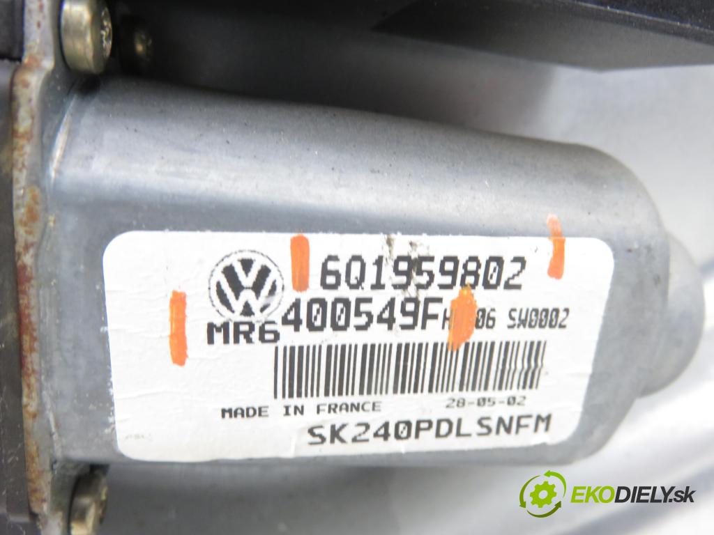 SKODA FABIA I (6Y2) HB 2002 74,00 1.9 TDI - ATD 1896,00 mechanismus oken PPE 601959802 ; MR6400549F ; 6Y0637756C