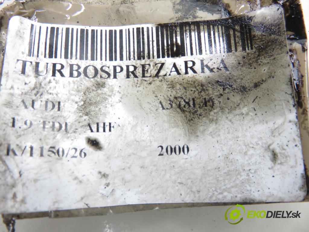 AUDI A3 (8L1) HB 2000 81,00 1.9 TDI 110 - AHF 1896,00 RYCHLONABÍJEČKA: 038253019A (Kompletní turbodmychadlo)