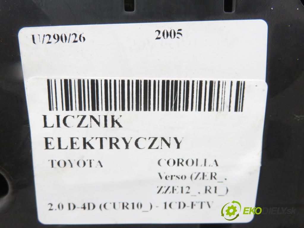 TOYOTA COROLLA Verso (ZER_, ZZE12_, R1_) MINIVAN 2005 85,00 2.0 D-4D (CUR10_) - 1CD-FTV 1995,00 Prístrojovka elektrický MB2574203689 ; 838000F060L