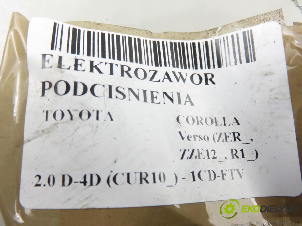TOYOTA COROLLA Verso (ZER_, ZZE12_, R1_) MINIVAN 2005 85,00 2.0 D-4D (CUR10_) - 1CD-FTV 1995,00 ELEKTROVENTIL: VAKUUM: 2581927050 ; 1397000850