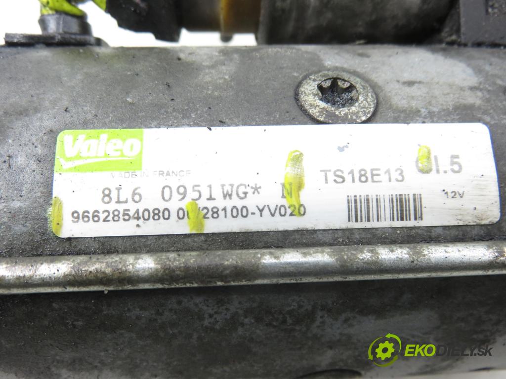 PEUGEOT 307 (3A/C) HB 2007 80,00 1.6 HDi 110 - 9HZ (DV6TED4) 1560,00 startér TS18E13 ; 9662854080 (Startér)