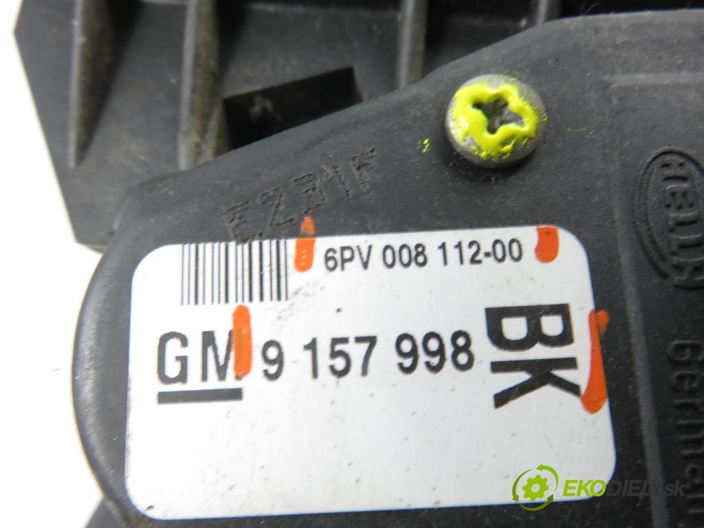 OPEL ASTRA G liftback (T98) HB 2002 66,00 1.4 16V - Z 14 XE 1389,00 potenciometr plynového pedálu 9157998BK ; 6PV00811200 (Potenciometr plynového pedálu)