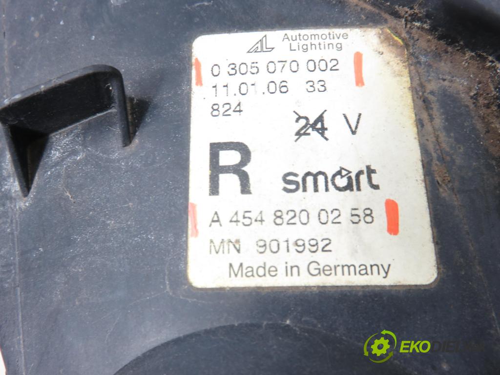 SMART FORFOUR (454) HB 2006 70,00 1.5 CDI (454.001) - OM 639.939 1493,00 Hmlové svetlo, hmlovka P A4548200258 ; 0305070002