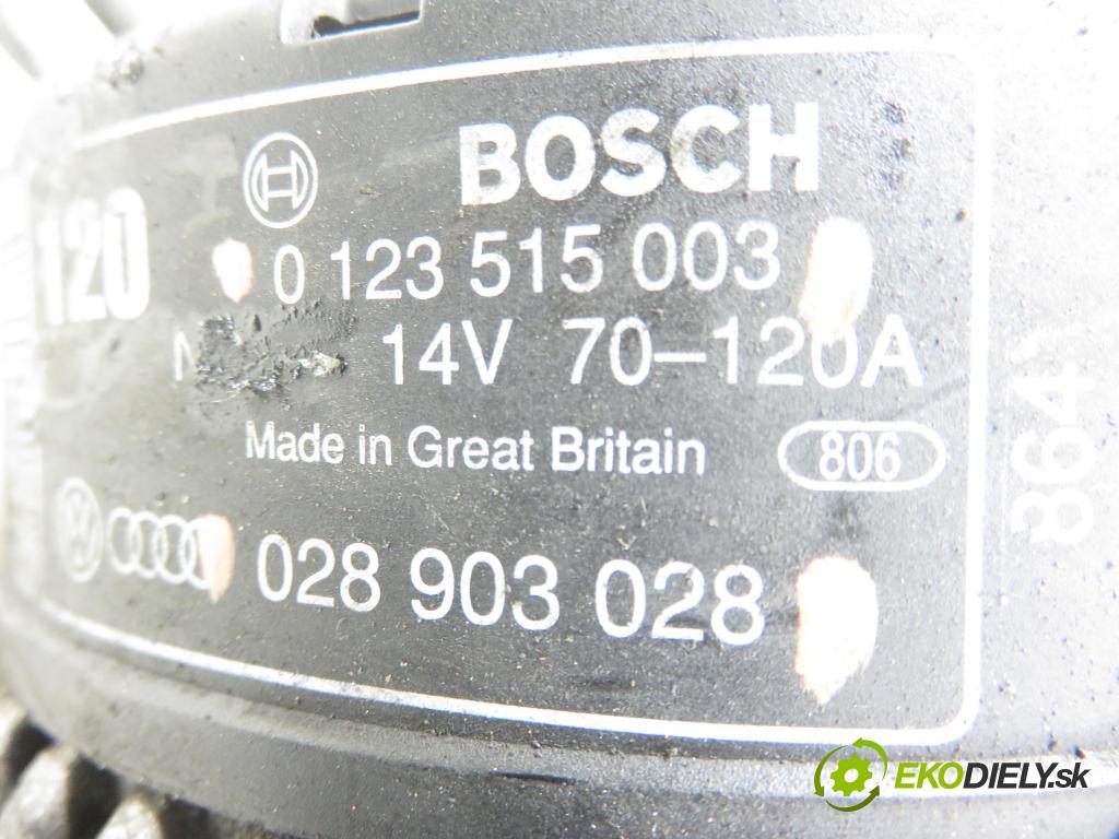 VW PASSAT B5 Variant (3B5) KOMBI 1998 66,00 1.9 TDI 90 - AHU 1896,00 Alternátor 0123515003 ; 028903028 (Alternátor)