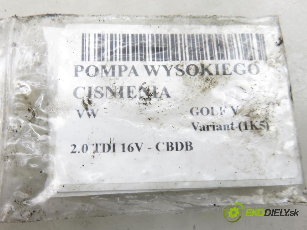 VW GOLF V Variant (1K5) KOMBI 2009 103,00 2.0 TDI 16V - CBDB 1968,00 pumpa vysokého TLAK: 0445010507 ; 03L130755