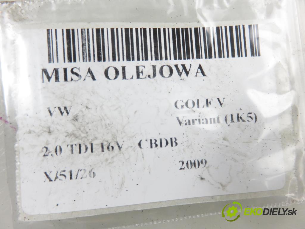 VW GOLF V Variant (1K5) KOMBI 2009 103,00 2.0 TDI 16V - CBDB 1968,00 vana olejová 03G103603AD ; 03G103603AF (Olejová vana)