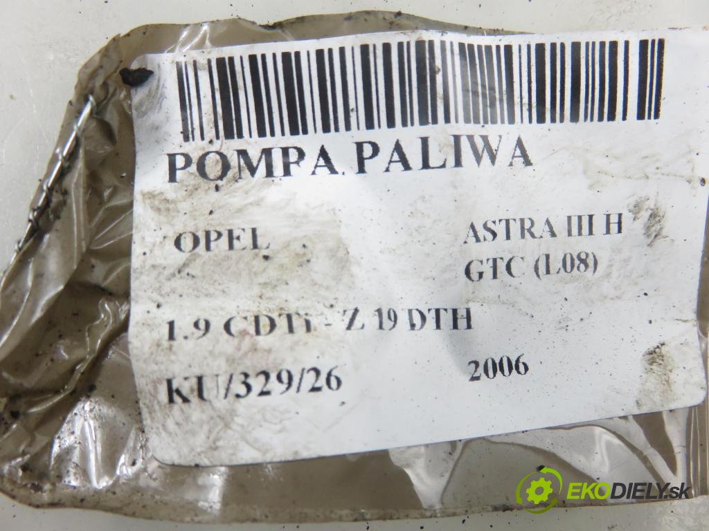 OPEL ASTRA H GTC (L08) HB 2006 110,00 1.9 CDTi - Z 19 DTH 1910,00 pumpa paliva 13238848DX ; 0580303089