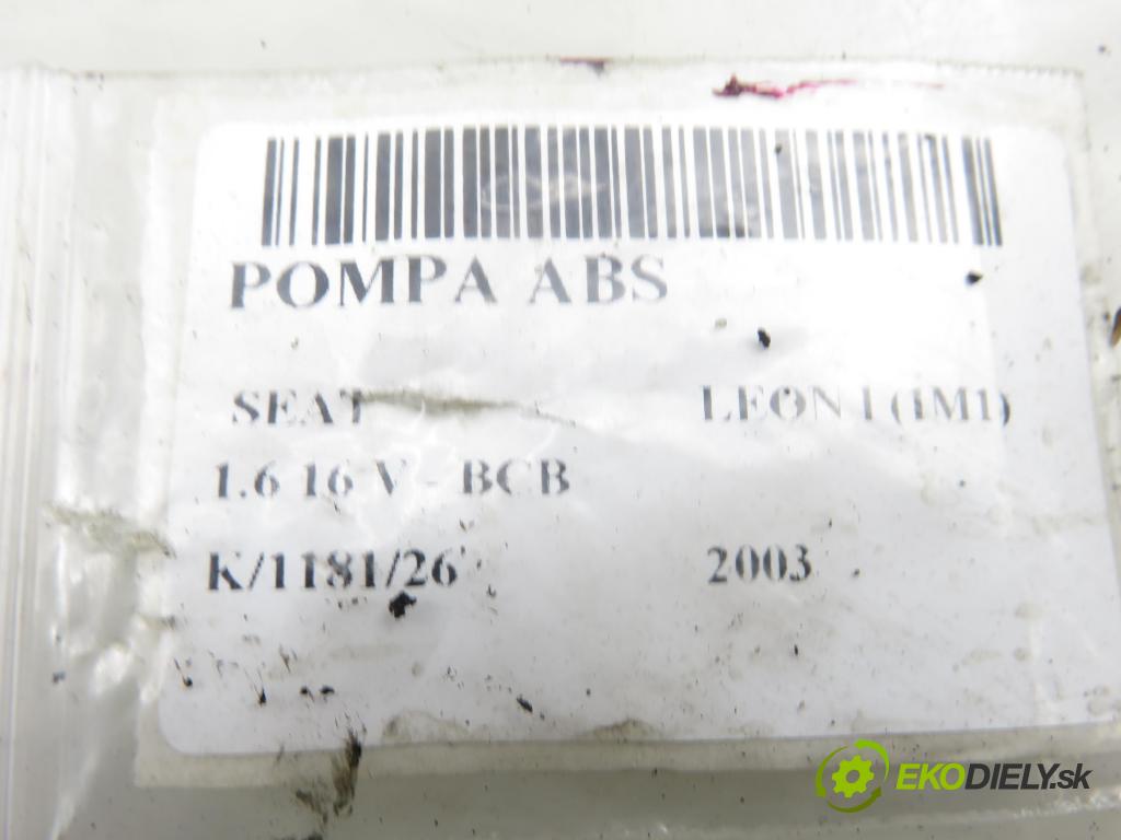 SEAT LEON (1M1) HB 2003 77,00 1.6 16 V - BCB 1598,00 Pumpa ABS 1C0907379L ; 10096003343 ; 1J0614117G (Pumpa ABS)