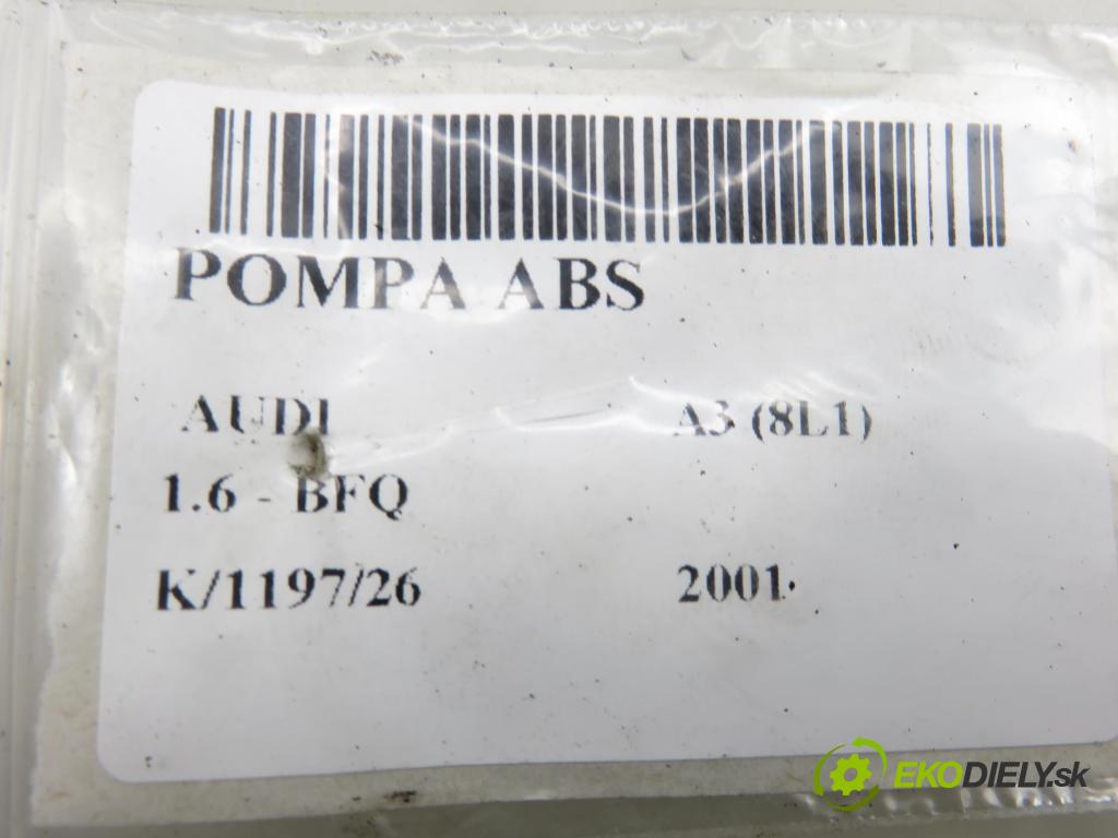 AUDI A3 (8L1) HB 2001 75,00 1.6 8V 102 - BFQ 1595,00 pumpa ABS 1C0907379E ; 10096003133 ; 10020600094 (Pumpa ABS)