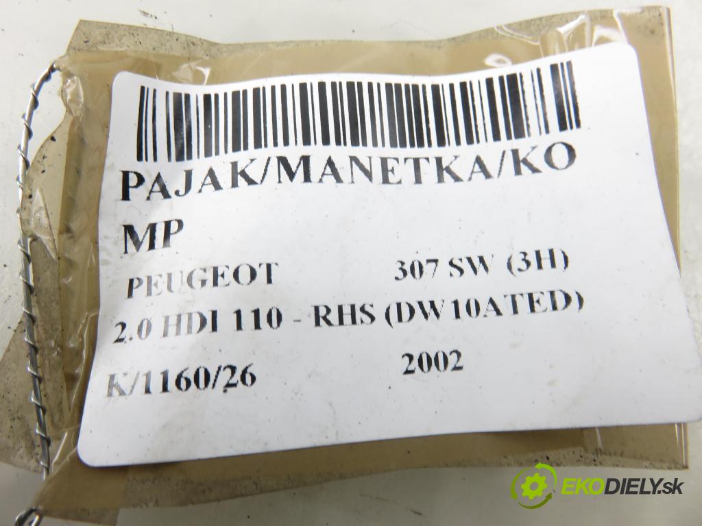 PEUGEOT 307 SW (3H) KOMBI 2002 79,00 2.0 HDI 110 - RHS (DW10ATED) 1997,00 PAKA/ŘAZENÍ/SADA: 96477544XT