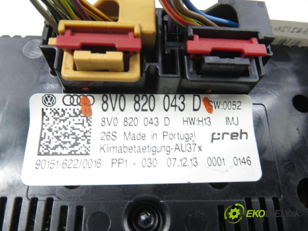 AUDI A3 Limousine (8VS, 8VM) SEDAN 2013 110,00 2.0 TDI - CRBC 1968,00 Panel topení KLIMATRONIK 8V0820043D