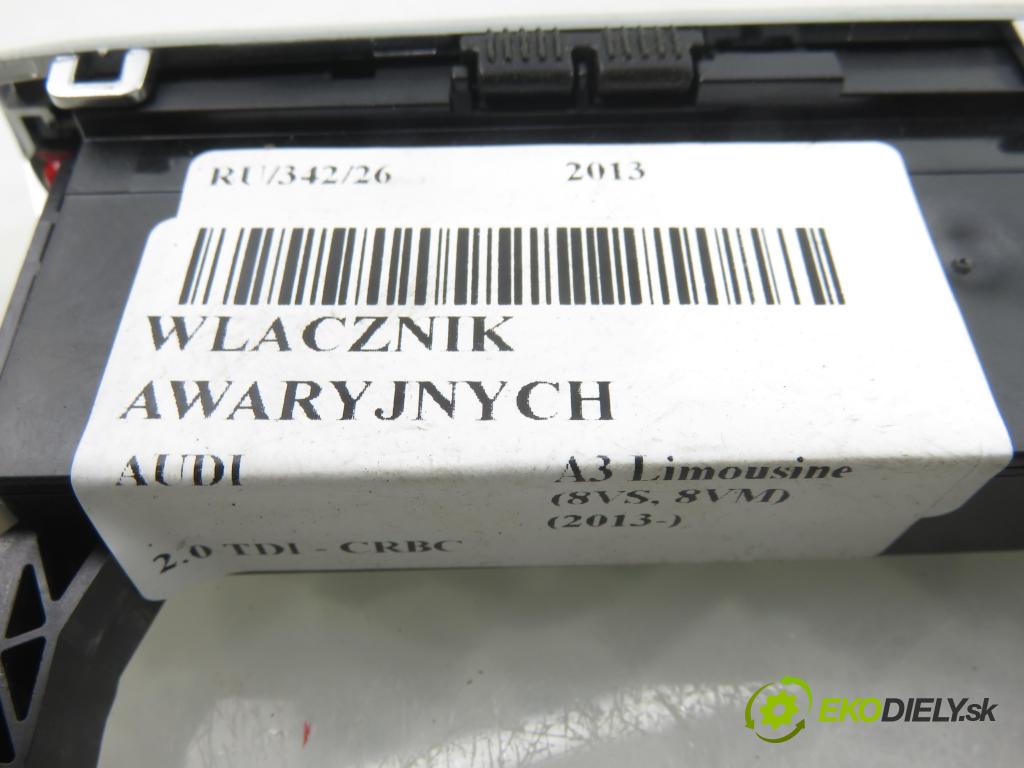 AUDI A3 Limousine (8VS, 8VM) SEDAN 2013 110,00 2.0 TDI - CRBC 1968,00 prepínač výstražných (núdzových) 8V0925301BM