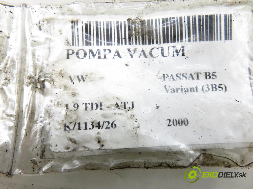 VW PASSAT B5 Variant (3B5) KOMBI 2000 85,00 1.9 TDI - ATJ 1896,00 Pumpa vákuová 038145209H