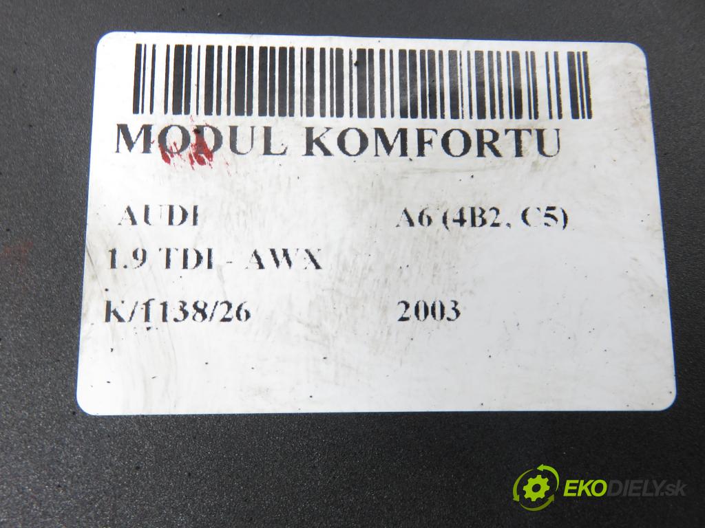 AUDI A6 (4B2, C5) SEDAN 2003 96,00 1.9 TDI - AWX 1896,00 MODUL komfortu 4B0962258L