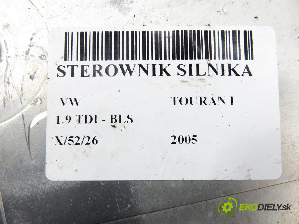 VW TOURAN (1T1, 1T2) MINIVAN 2005 77,00 1.9 TDI - BLS 1896,00 Riadiaca jednotka Motor 0281012737 ; 03G906021DM
