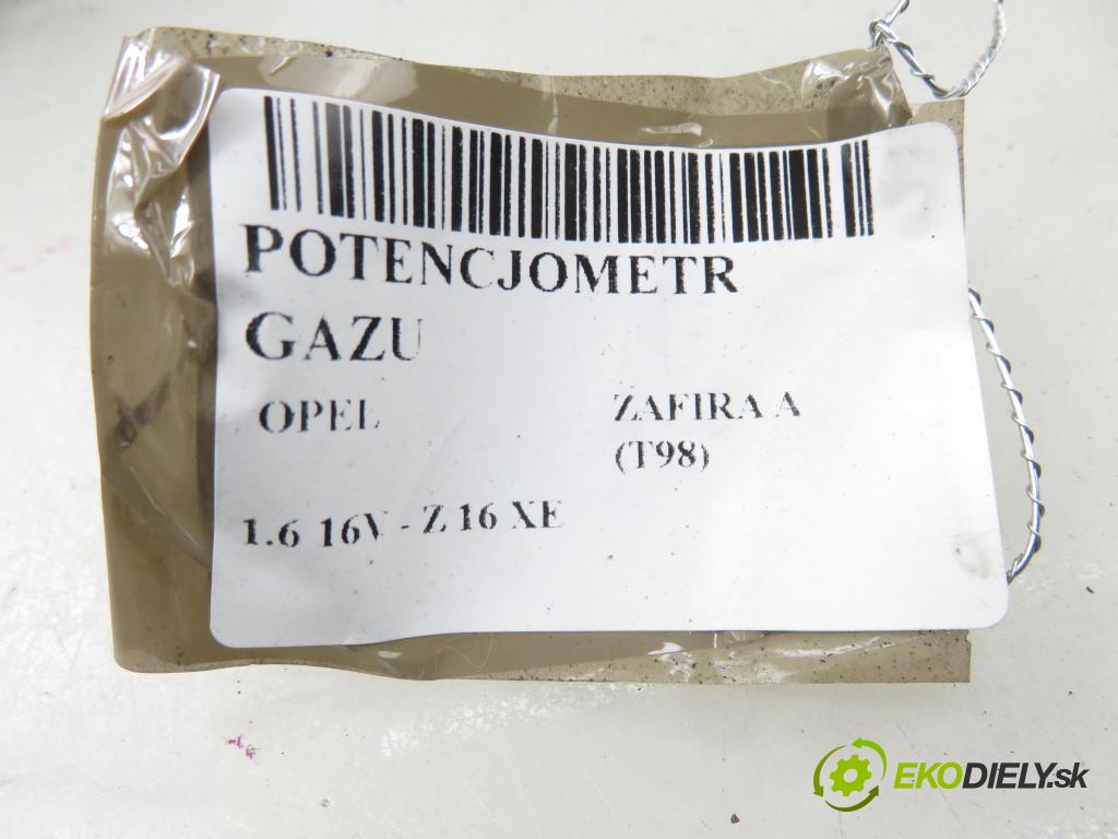 OPEL ZAFIRA A Nadwozie Wielkopojemne (MPV) (T98)  MINIVAN 2004 74,00 1.6 16V - Z 16 XE 1598,00 potenciometr plynového pedálu 9202341BT ; 6PV00811400 (Potenciometr plynového pedálu)