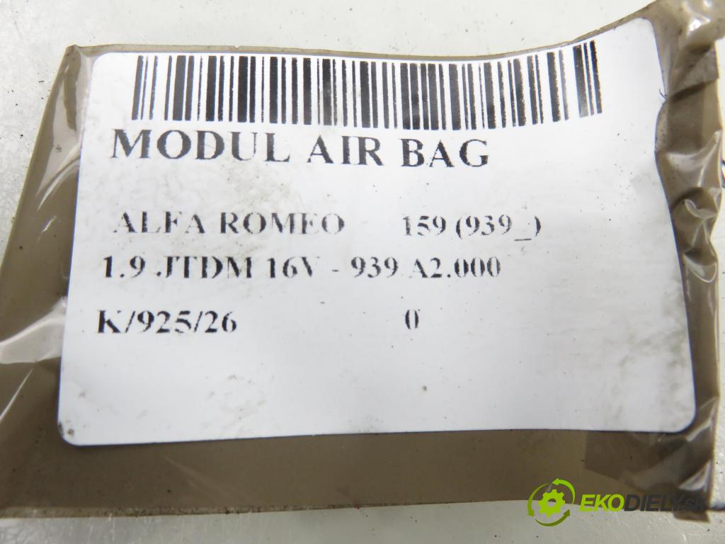 ALFA ROMEO 159 (939_) SEDAN 2007 110,00 1.9 JTDM 16V - 939 A2.000 1910,00 MODUL air BAG 50507543