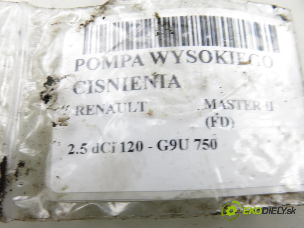 RENAULT MASTER II Skrzynia (FD) FURGON 2006 84,00 2.5 dCi 120 - G9U 750 2464,00 Pumpa vysokého tlaku 0445010033 ; 8200586851 ; 8200041766