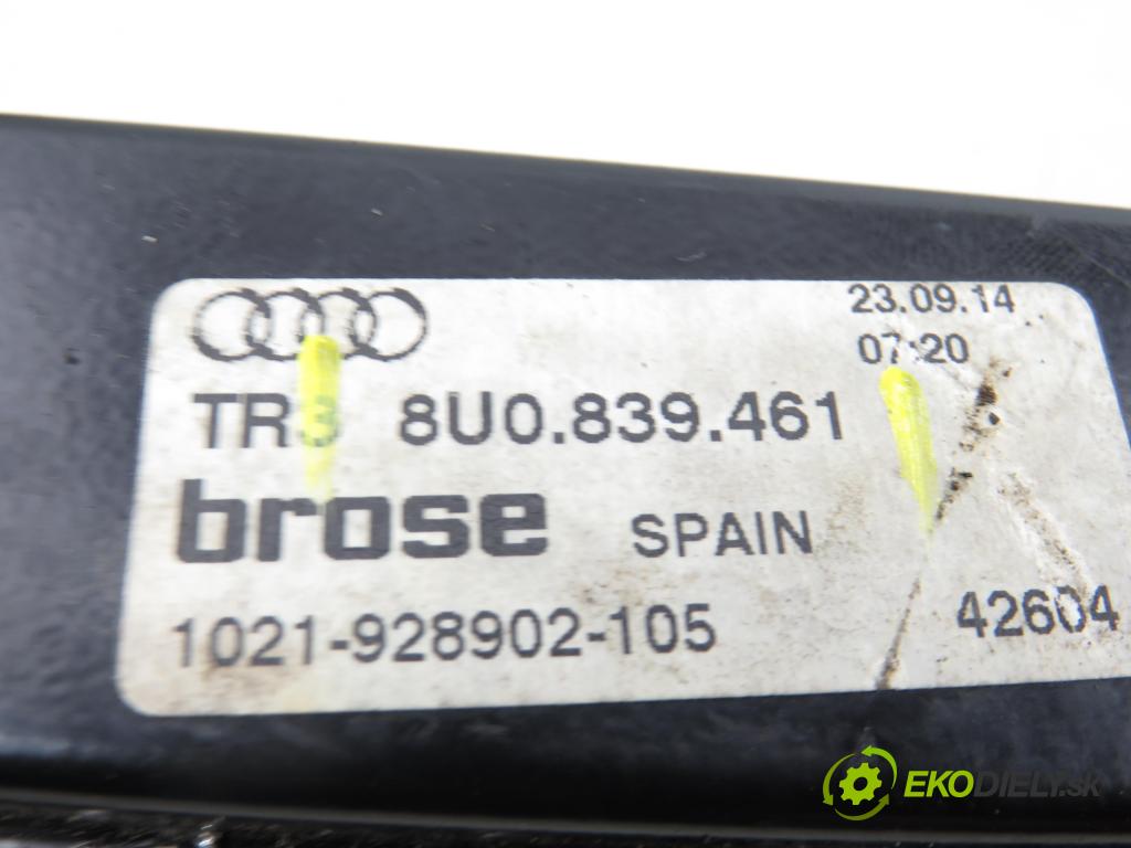AUDI Q3 (8U) SUV 2014 130,00 2.0 TDI quattro - CFGC 1968,00 mechanismus oken LTE 8U0839461 ; 8K0949811A