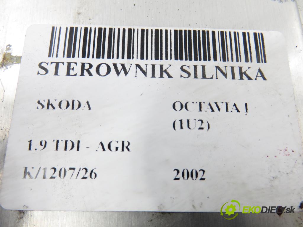 SKODA OCTAVIA I (1U2) KOMBI 2002 66,00 1.9 TDI - AGR 1896,00 řídící jednotka motora 0281010128 ; 038906012G