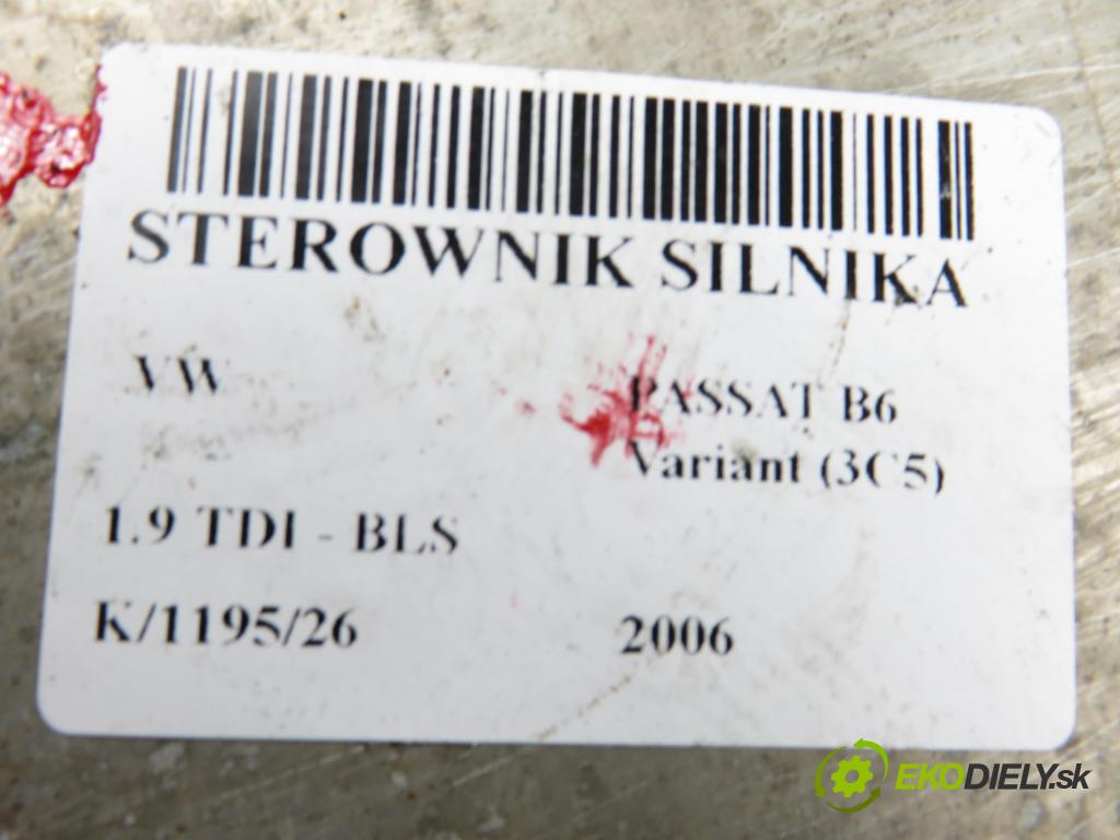 VW PASSAT B6 Variant (3C5) KOMBI 2006 77,00 1.9 TDI - BLS 1896,00 Riadiaca jednotka Motor 03G906021NG ; 0281013437