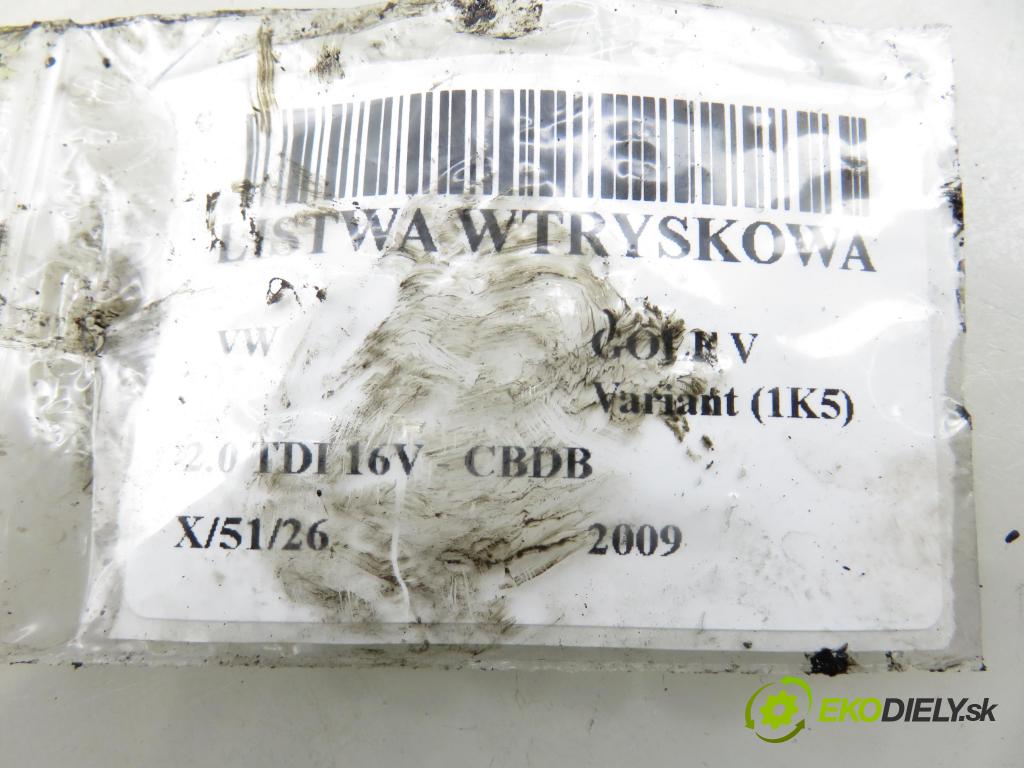 VW GOLF V Variant (1K5) KOMBI 2009 103,00 2.0 TDI 16V - CBDB 1968,00 Lišta vstrekovacia 03L130089 ; 057130764H ; 03L906051 (Vstrekovacia lišta)