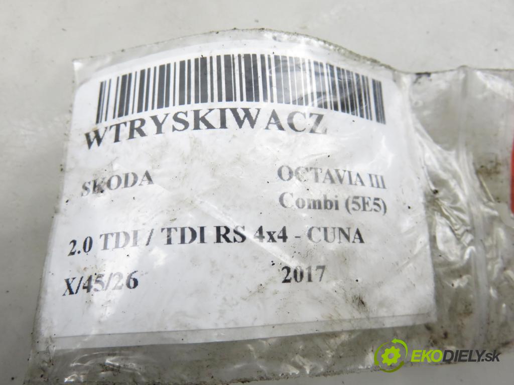 SKODA OCTAVIA III Combi (5E5) KOMBI 2017 135,00 2.0 TDI / TDI RS 4x4 - CUNA 1968,00 vstrekovač 0445110471 ; 04L130277AE (Vstrekovač paliva)