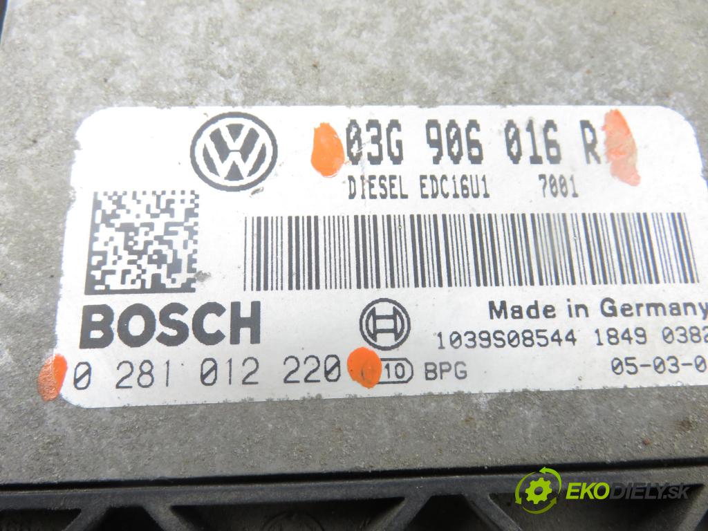 VW GOLF PLUS (5M1, 521) MINIVAN 2005 77,00 1.9 TDI PD 105 - BKC 1896,00 Riadiaca jednotka Motor 0281012220 ; 03G906016R