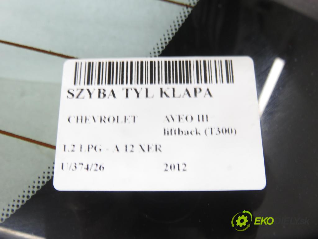 CHEVROLET AVEO liftback (T300) HB 2012 63,00 1.2 LPG - A 12 XER 1229,00 Okno zadné kapota