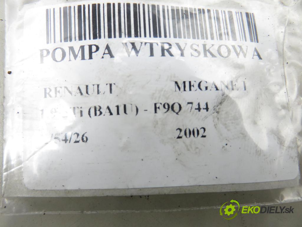 RENAULT MEGANE I (BA0/1_) HB 2002 59,00 1.9 dTi (BA1U) - F9Q 744 1870,00 pumpa vstřikovací 0460414983 ; 8200048193 (Vstřikovací čerpadlo)