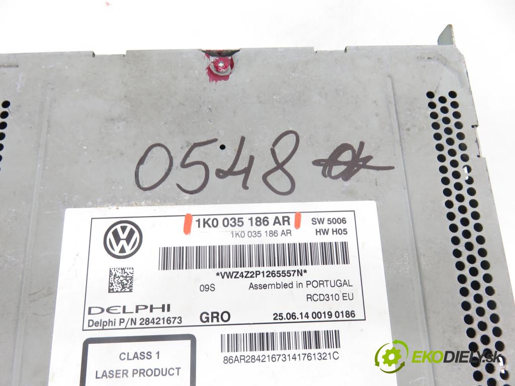 VW GOLF V (1K1) HB 2004 77,00 1.9 TDI PD 105 - BKC 1896,00 RADIO CD 1K0035186AR