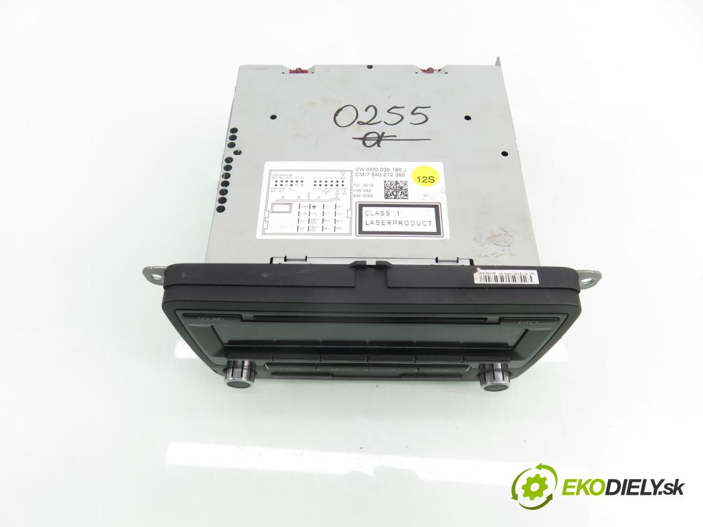 VW GOLF PLUS (5M1, 521) MINIVAN 2006 103,00 2.0 TDI 16V - BKD 1968,00 RADIO CD 5M0035186J