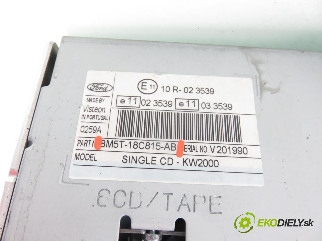 FORD FOCUS II Turnier (DA_, FFS, DS) KOMBI 2008 66,00 1.6 TDCI 90 1560,00 RADIO CD 8M5T18C815AB