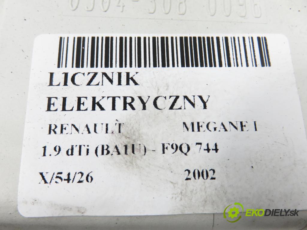 RENAULT MEGANE I (BA0/1_) HB 2002 59,00 1.9 dTi (BA1U) - F9Q 744 1870,00 Prístrojovka elektrický 8200071811