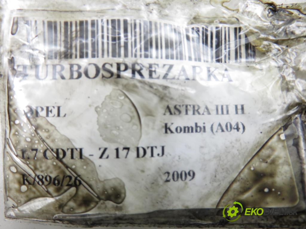 OPEL ASTRA H Kombi (A04) KOMBI 2009 81,00 1.7 CDTI - Z 17 DTJ 1686,00 Turbodúchadlo 8981023712 (Turbodúchadlo (kompletné))