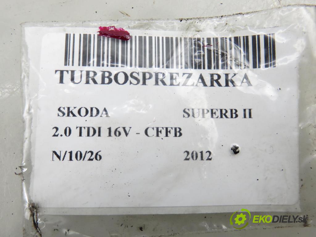 SKODA SUPERB II kombi (3T5) KOMBI 2012 103,00 2.0 TDI 16V - CFFB 1968,00 Turbodúchadlo 03L253056G (Turbodúchadlo (kompletné))